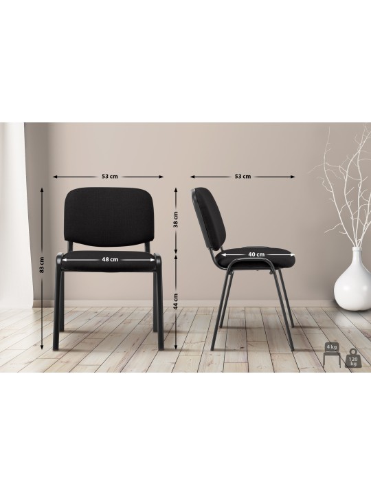 Cadeira para visitantes Ken tecido, preto Cadeira para visitantes Ken tecido, preto