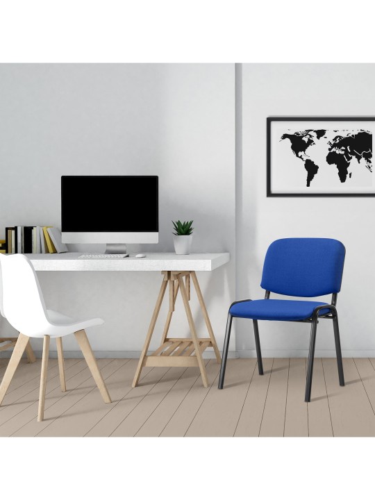 Cadeira para visitantes Ken tecido, azul