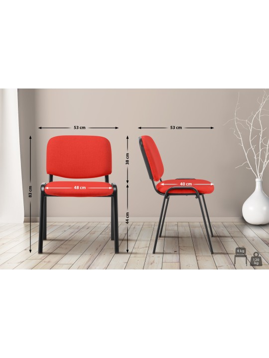 Cadeira para visitantes Ken tecido, vermelho
