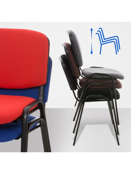 Cadeira para visitantes Ken tecido, vermelho