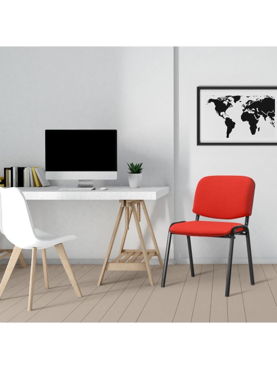 Cadeira para visitantes Ken tecido, vermelho