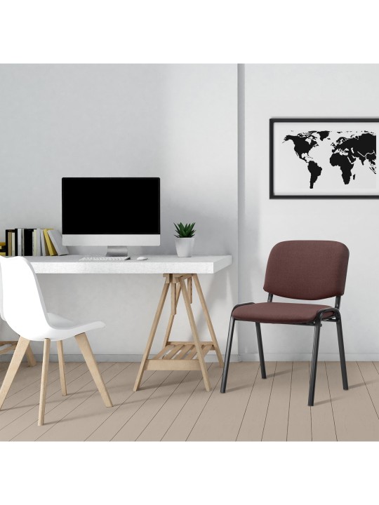 Cadeira para visitantes Ken tecido, castanho