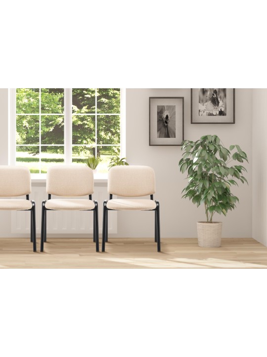 Cadeira para visitantes Ken tecido, creme