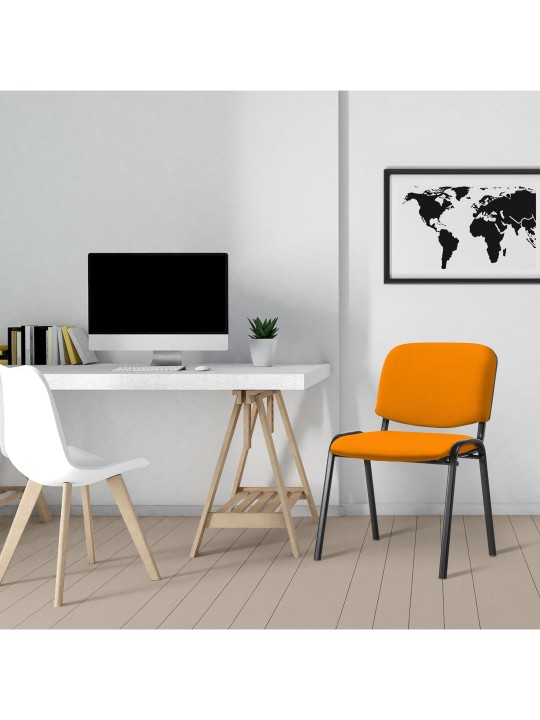 Cadeira para visitantes Ken tecido, laranja
