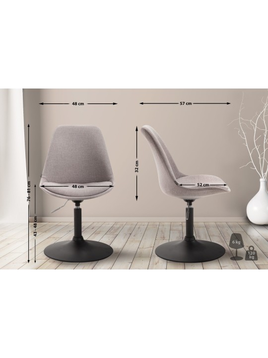 Cadeira Maverick B tecido, cinza