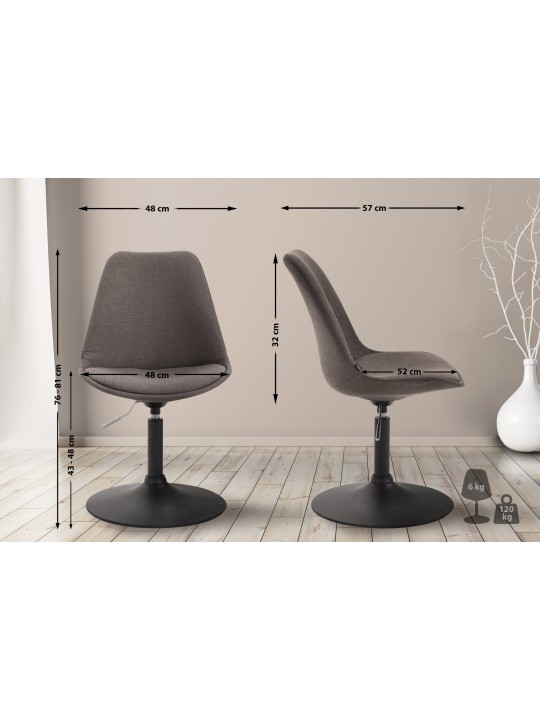 Cadeira Maverick B tecido, cinza escuro