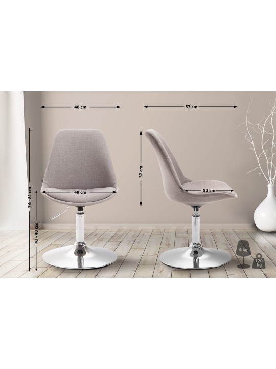 Cadeira Maverick C tecido, cinza