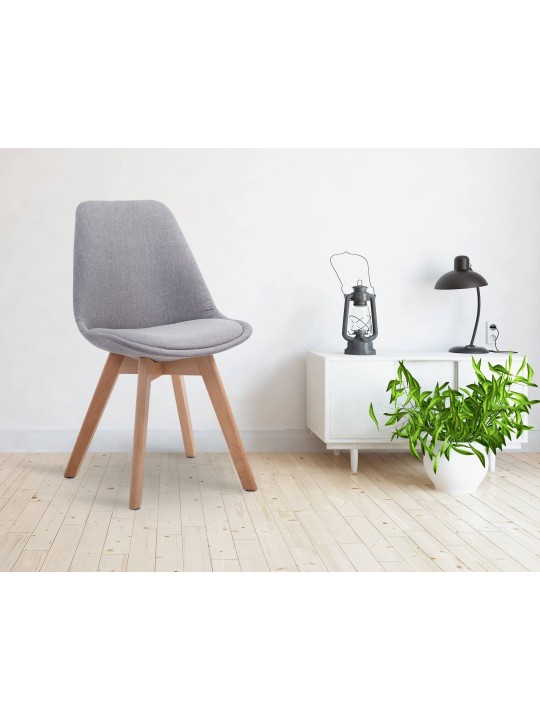 Cadeira para visitantes Borneo V2 tecido Natura, cinza