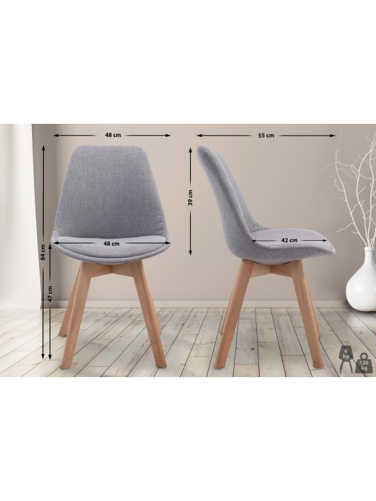 Cadeira para visitantes Borneo V2 tecido Natura, cinza