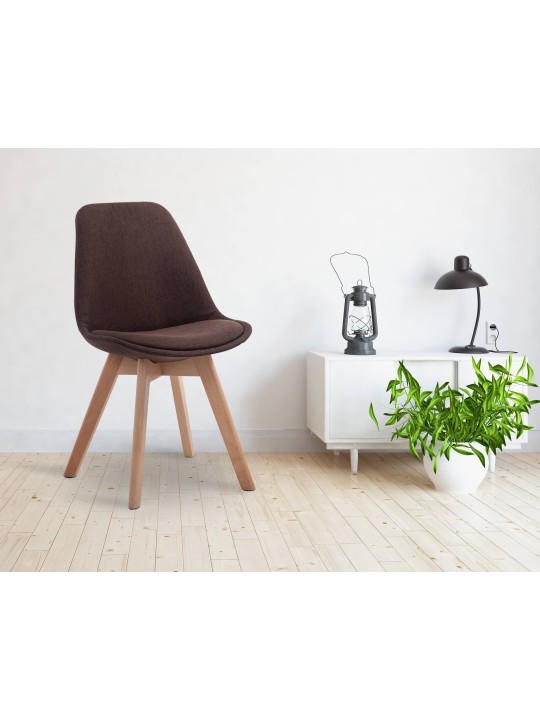 Cadeira para visitantes Borneo V2 tecido Natura, castanho