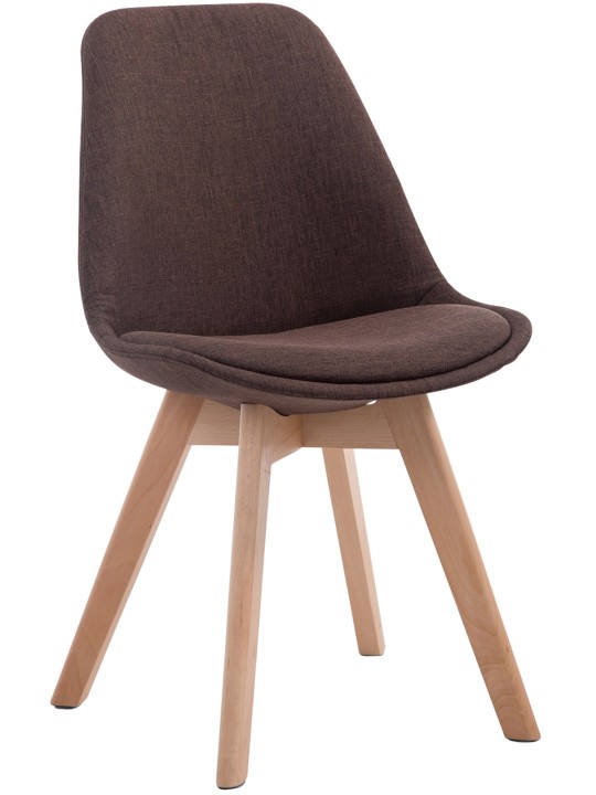 Cadeira para visitantes Borneo V2 tecido Natura, castanho