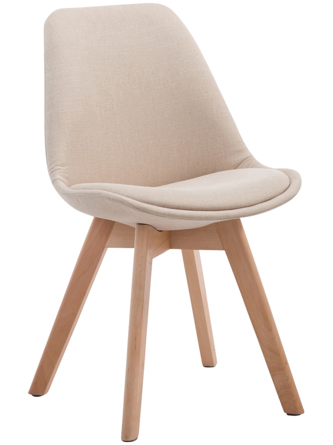 Cadeira para visitantes Borneo V2 tecido Natura, creme