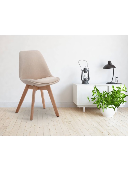 Cadeira para visitantes Borneo V2 tecido Natura, creme