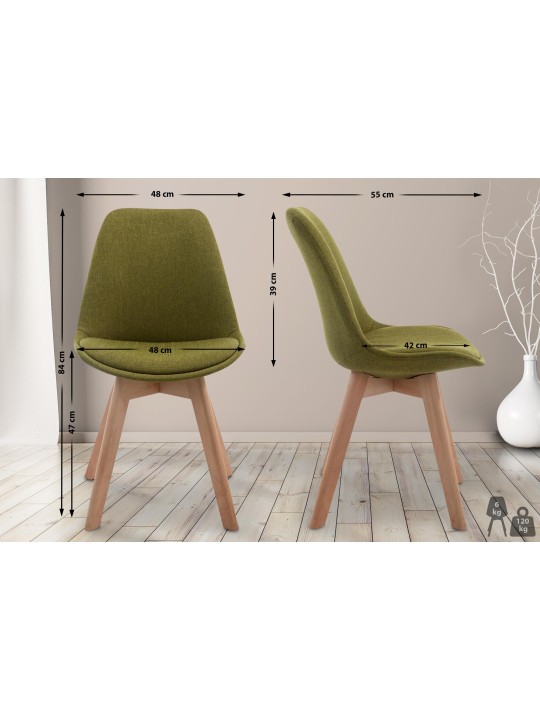 Cadeira para visitantes Borneo V2 tecido Natura, verde