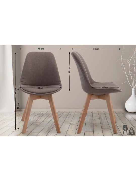 Cadeira para visitantes Borneo V2 tecido Natura, taupe