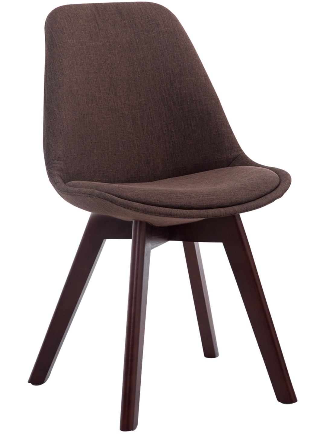 Cadeira para visitantes Borneo V2 em tecido de nogueira, castanho