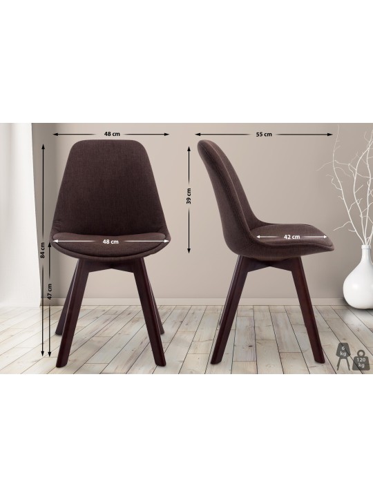 Cadeira para visitantes Borneo V2 em tecido de nogueira, castanho