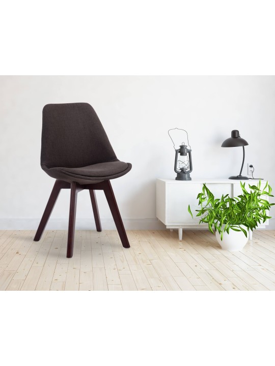 Cadeira para visitantes Borneo V2 em tecido de nogueira, cinza escuro