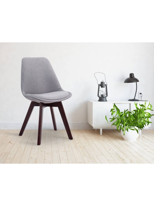 Cadeira para visitantes Borneo V2 em tecido de nogueira, cinza