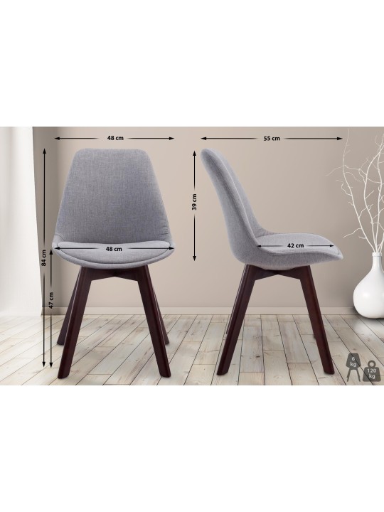 Cadeira para visitantes Borneo V2 em tecido de nogueira, cinza