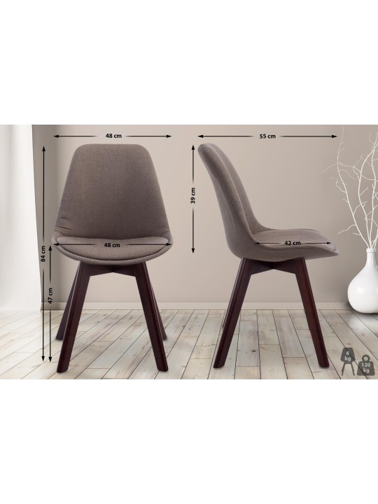 Cadeira para visitantes Borneo V2 em tecido de nogueira, taupe
