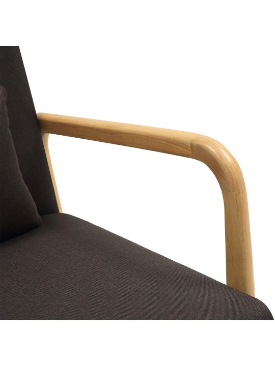 Poltrona tecido Hibbing, castanho