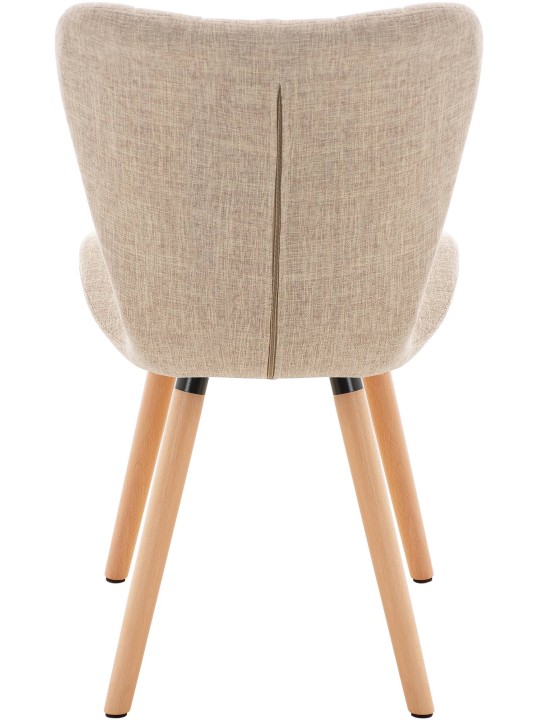 Conjunto de 2 cadeiras tecido Elda, creme