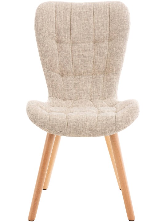 Conjunto de 2 cadeiras tecido Elda, creme