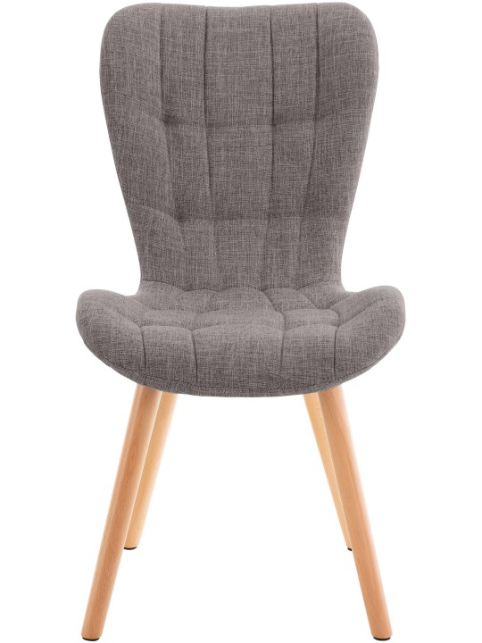 Conjunto de 2 cadeiras tecido Elda, cinza claro