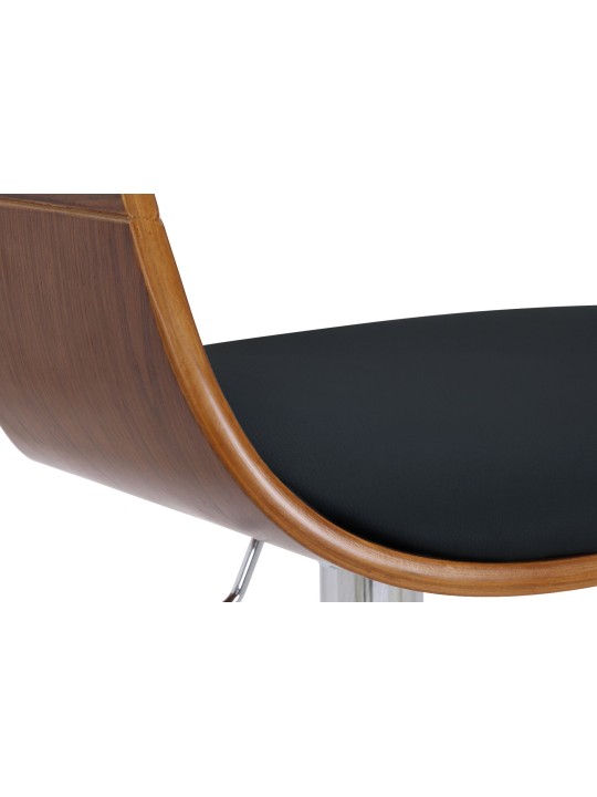 Banqueta alta Kingston C, nogueira/preto