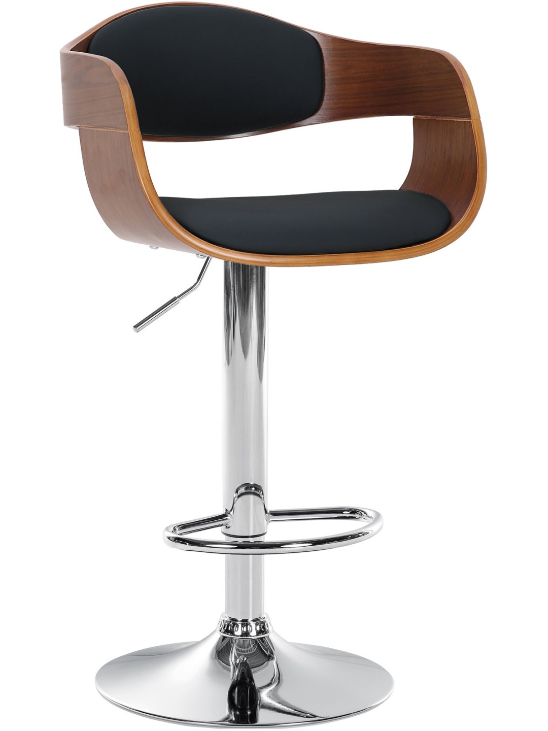 Banqueta alta Kingston C, nogueira/preto