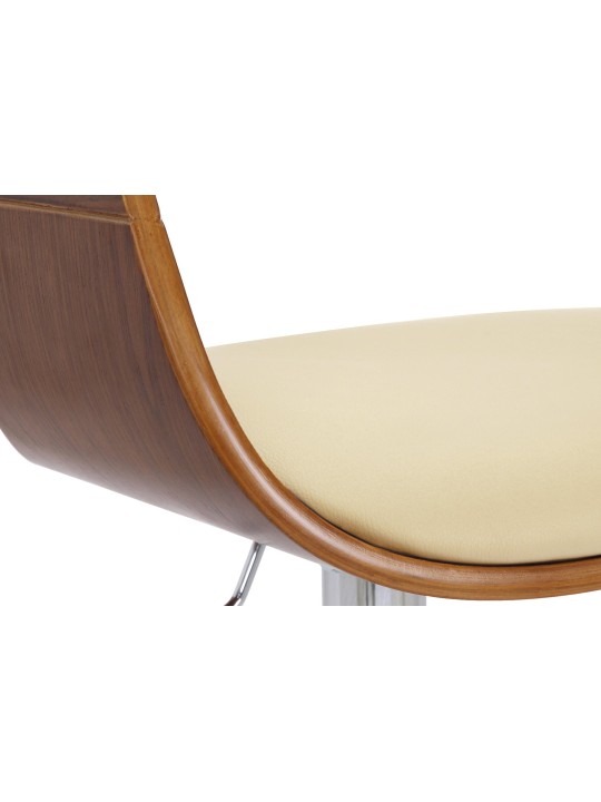 Banqueta alta Kingston C, nogueira/creme