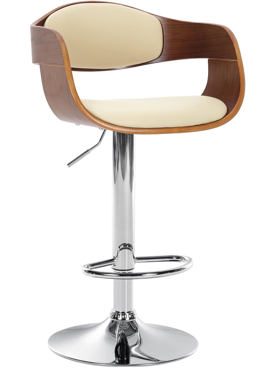 Banqueta alta Kingston C, nogueira/creme