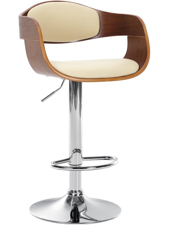 Banqueta alta Kingston C, nogueira/creme