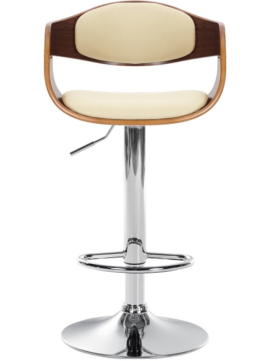Banqueta alta Kingston C, nogueira/creme