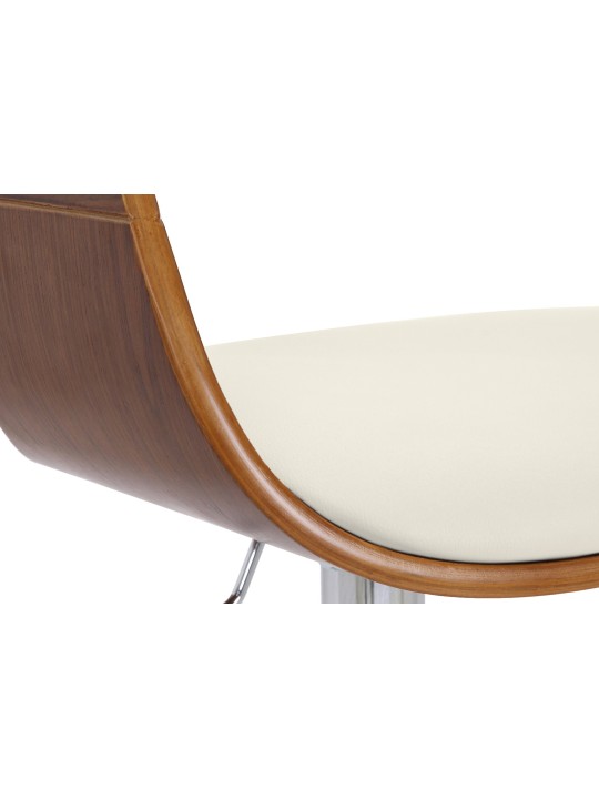 Banqueta alta Kingston C, nogueira/branco