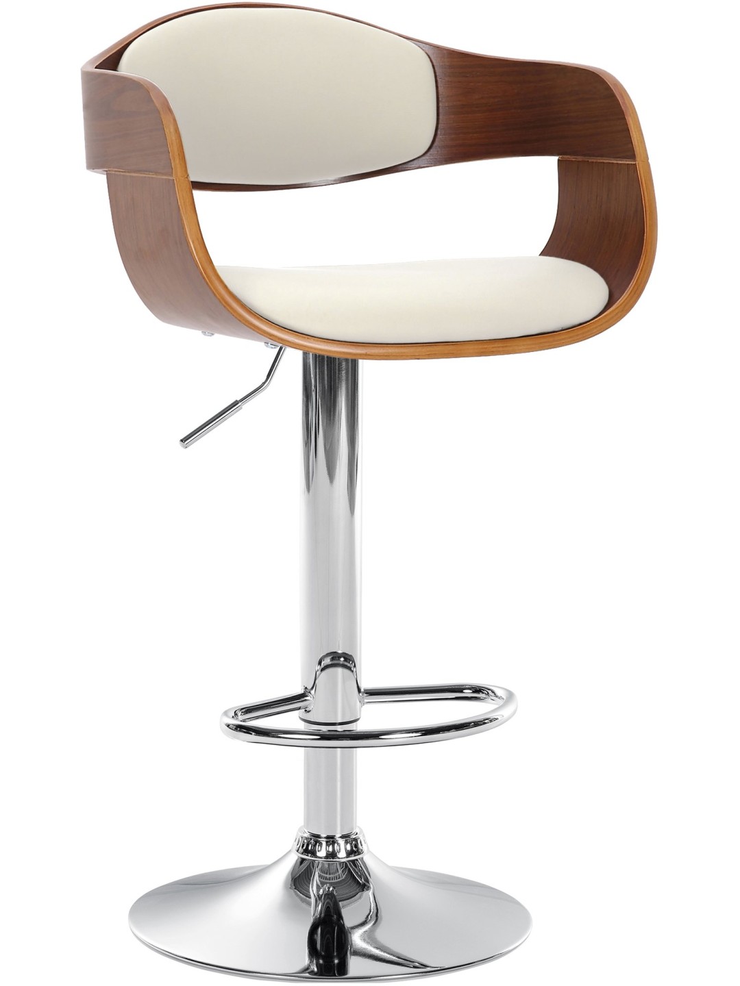 Banqueta alta Kingston C, nogueira/branco