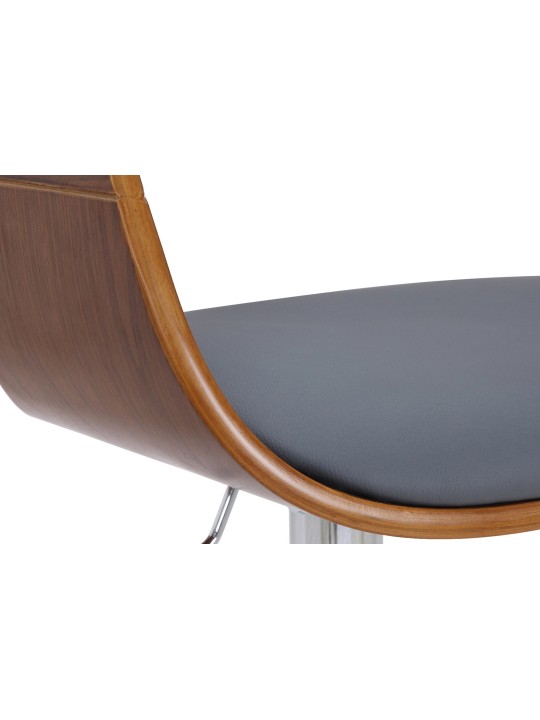 Banqueta alta Kingston C couro sintético, nogueira/cinza