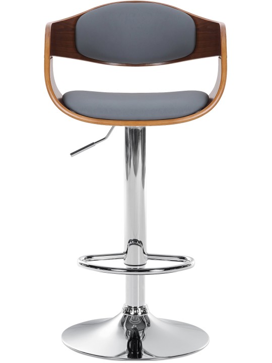 Banqueta alta Kingston C couro sintético, nogueira/cinza