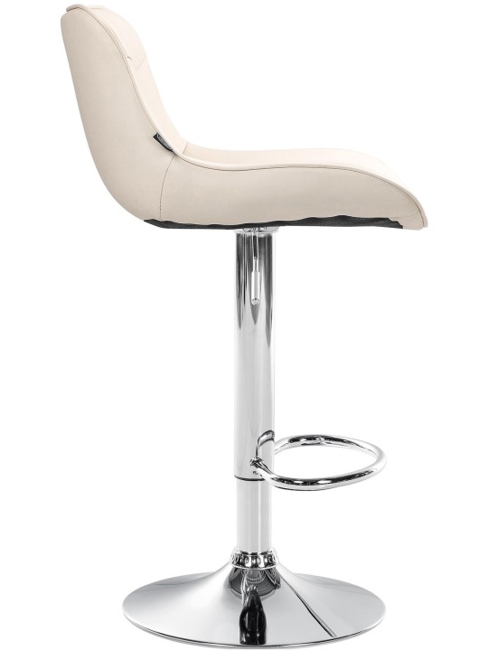 Banqueta alta Vonore couro sintético cromado, creme Banqueta alta Vonore couro sintético cromado, creme