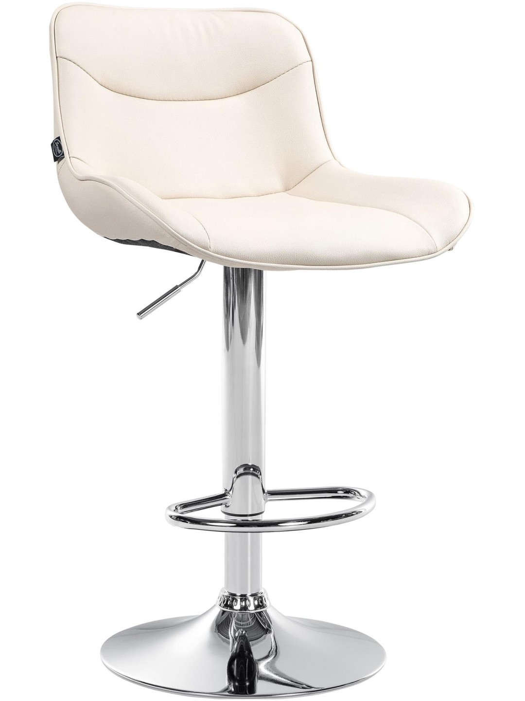 Banqueta alta Vonore couro sintético cromado, creme