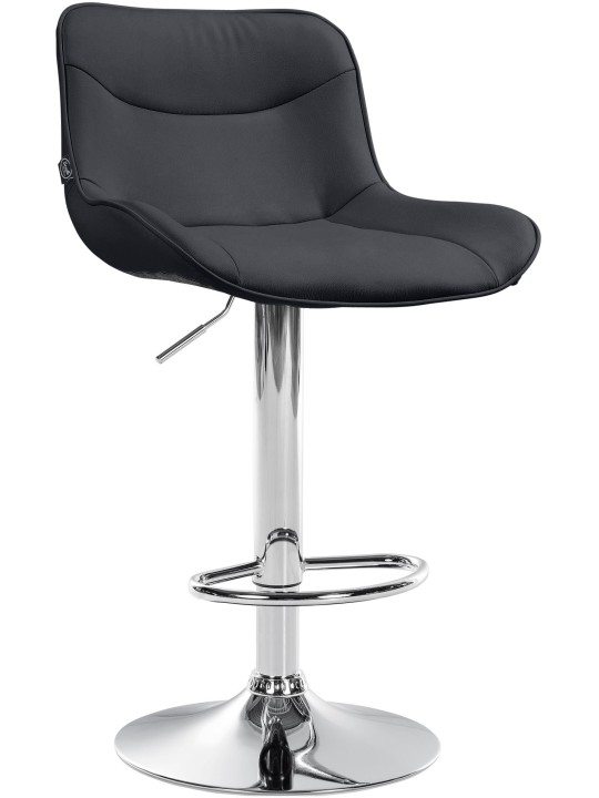 Banqueta alta Vonore couro sintético cromado, preto Banqueta alta Vonore couro sintético cromado, preto