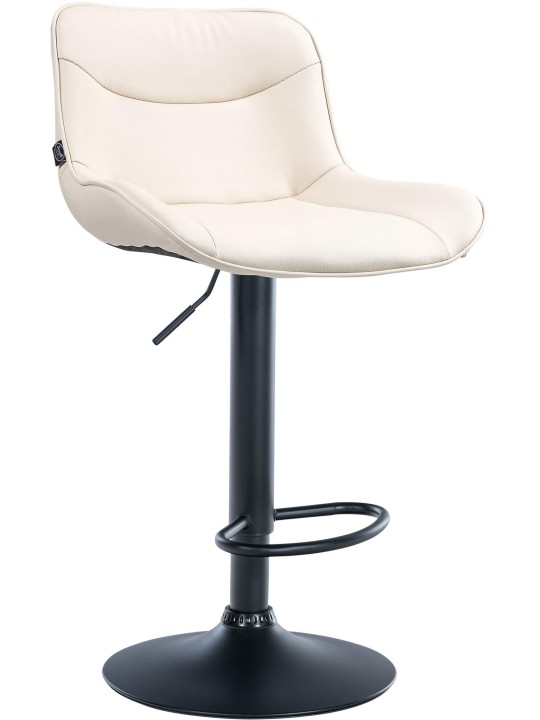 Banqueta alta Vonore imitação de couro, creme