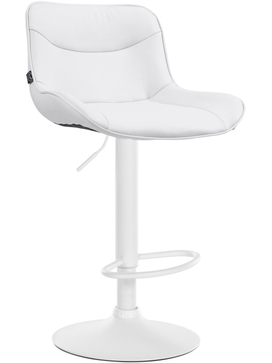 Banqueta alta Vonore imitação de couro, branco