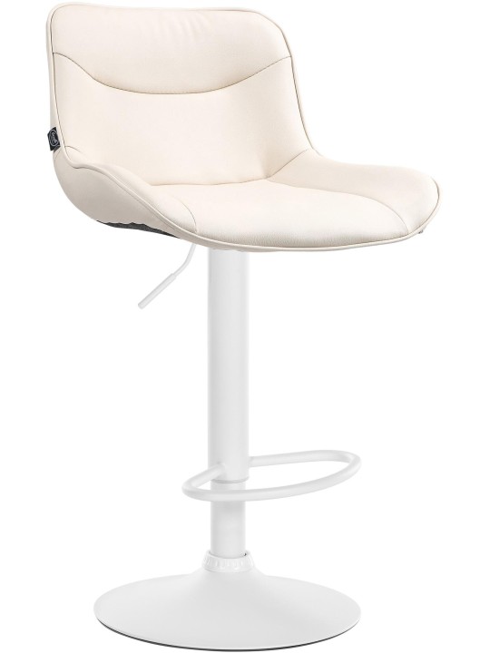 Banqueta alta Vonore imitação de couro, creme