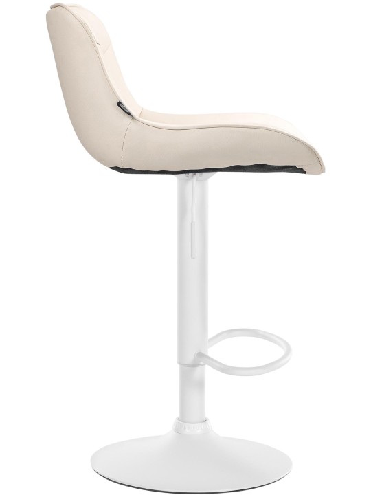 Banqueta alta Vonore imitação de couro, creme