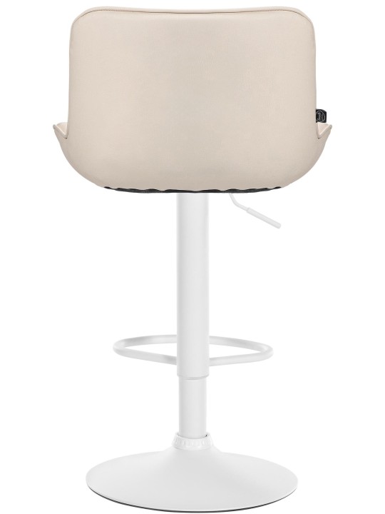 Banqueta alta Vonore imitação de couro, creme