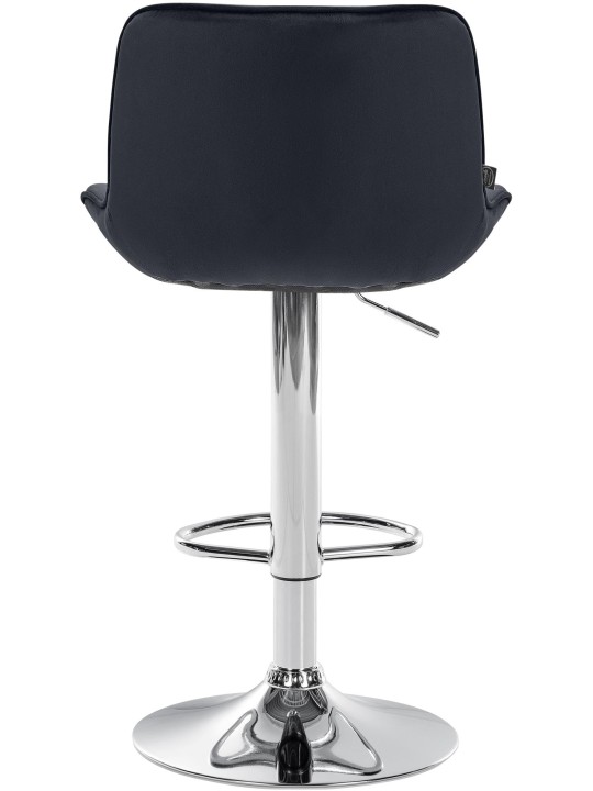 Banqueta alta Vonore veludo cromado, preto Banqueta alta Vonore veludo cromado, preto