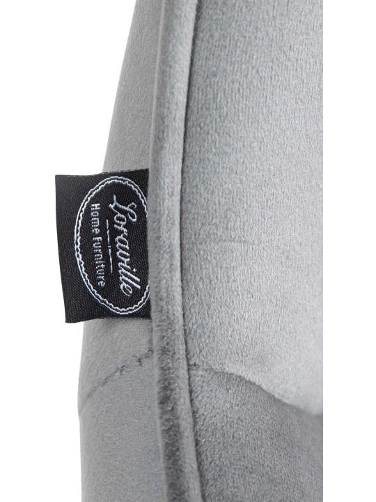 Banqueta alta Vonore veludo cromado, cinza Banqueta alta Vonore veludo cromado, cinza