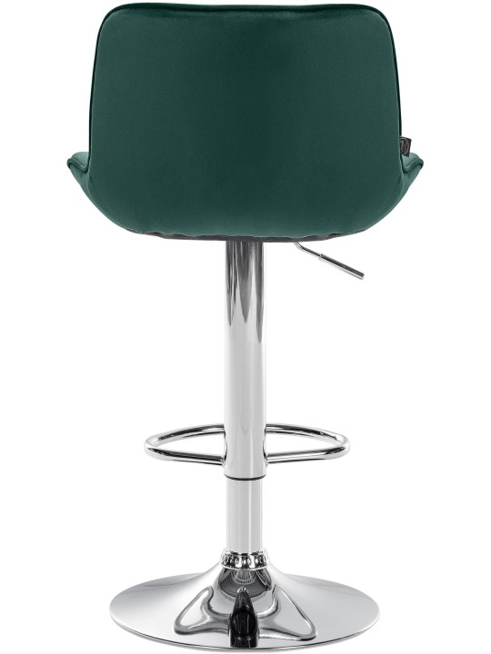 Banqueta alta Vonore veludo cromado, verde Banqueta alta Vonore veludo cromado, verde